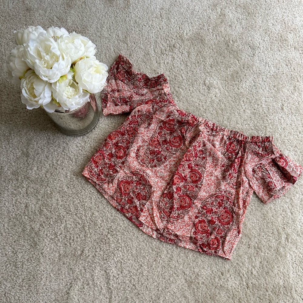 Madewell Paisley Off the Shoulder Top